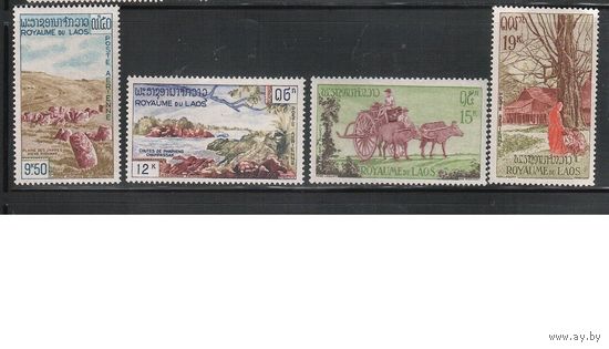 Лаос-1960,(Мих.105-108) ** , Туризм, Фауна, Буддизм(полная серия)