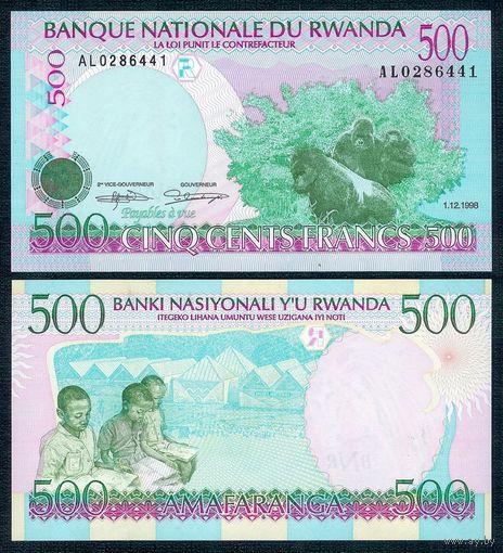 Руанда 500 франков 1998 год, UNC