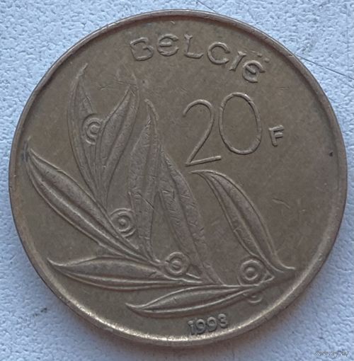 Бельгия 20 франков 1993 г. Belgie