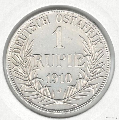 Немецкая Восточная Африка 1 рупия 1910 года. Буква J. Состояние XF+/aUNC!