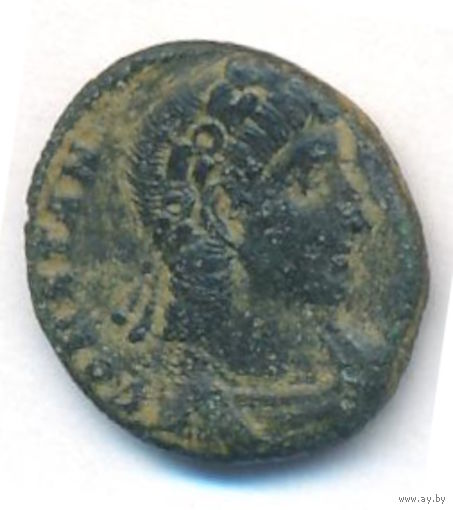 Римская Империя Константин II 337-361 г. Н.Э. Br. ЛС - Бюст в лавровом венке вправо. ОС - Два легионера с легионными штандартами