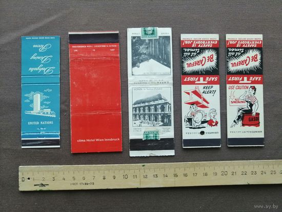 Очень старые спичечные коробки в разобранном состоянии одним лотом, с рубля, сп-6 (4010)