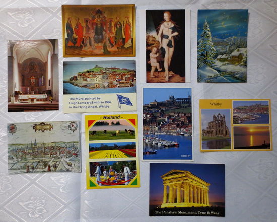 Открытки. Европа (9 шт.) + 1 (Ирак - 1980-ые годы). Отличное состояние.