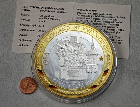 Позолота  , настольная медаль