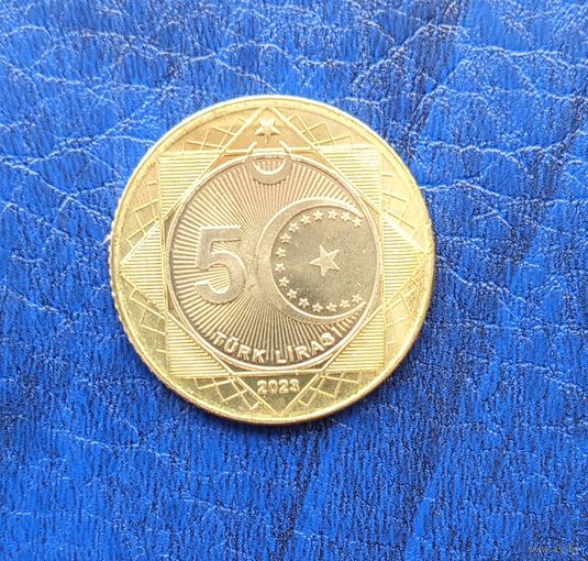 Турция 5 лир 2023 г. 100 лет со дня основания Республики