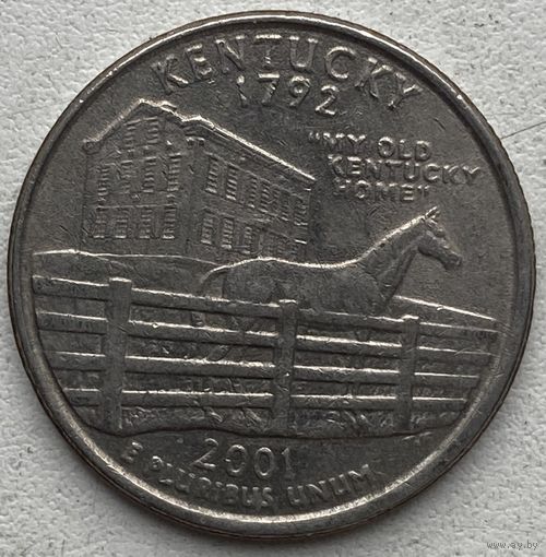 США 25 центов (квотер) 2001 г. P. Штат Кентукки