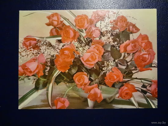 Композиция из роз. 1972 г. подписанная.