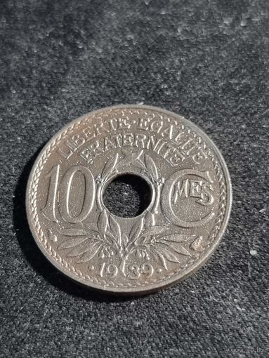 Франция 10 сантимов 1939