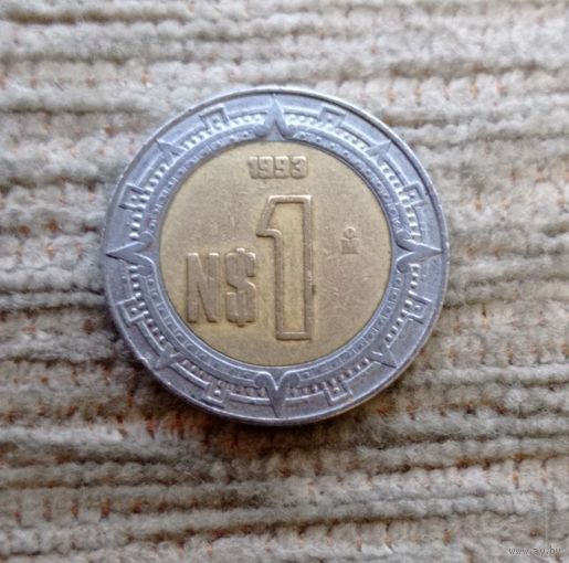 Werty71 Мексика 1 новый песо 1993 биметалл