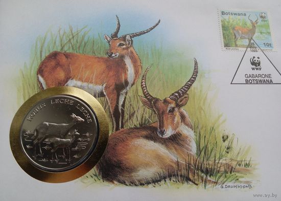 Ботсвана 1995. 30 лет WWF, Фауна Антилопа Лечве