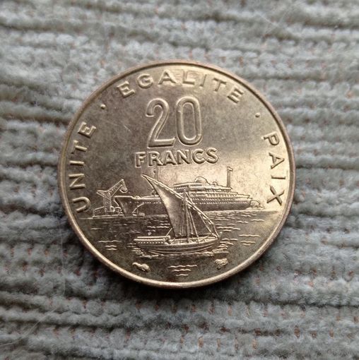 Werty71 Джибути 20 франков 1996 Корабль