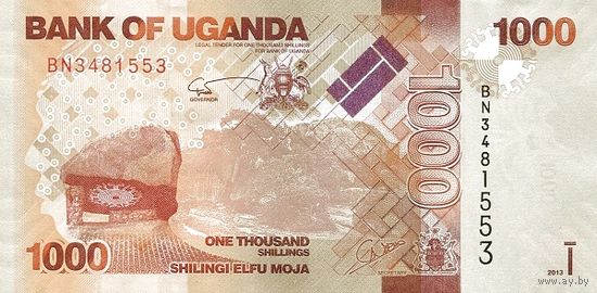 Уганда 1000 шиллингов образца 2013 года UNC p49b