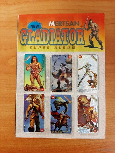 Альбом для наклеек GLADIATOR MERTSAN в отличном состоянии, практически заполнен.