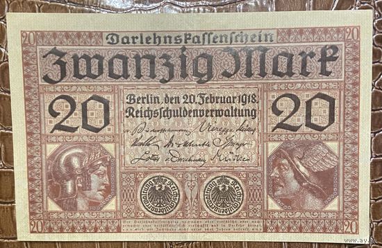 Банкнота 20 марок 1918 год. Германская империя.