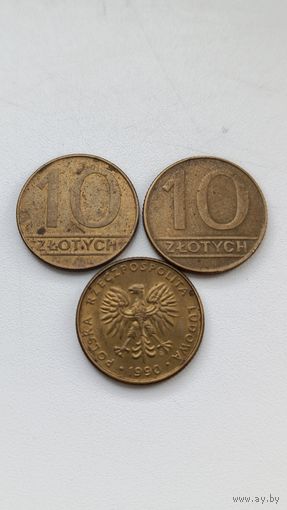 Польша. 10 злотых 1990 года.