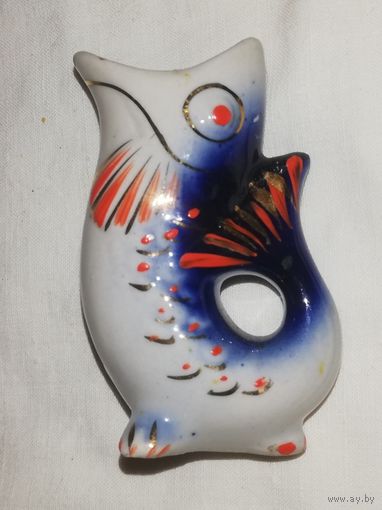 Статуэтка-стопка "Рыбка", из набора, фарфор, СССР