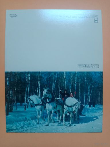 Открытка С Новым годом,Погорелый,1980 двойная чистая не сложена