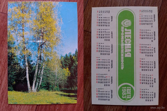 Карманный календарик. Газеты и журналы. 1983 год.