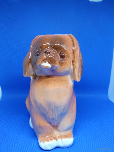 С рубля Фарфоровая статуэтка Пекинес, ЛФЗ 1С