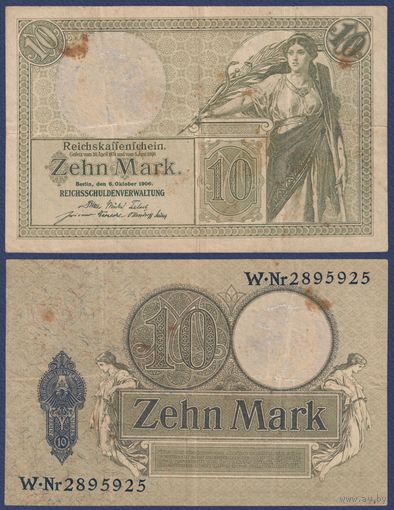 Германия, 10 марок 1906 г., P-9b, VF