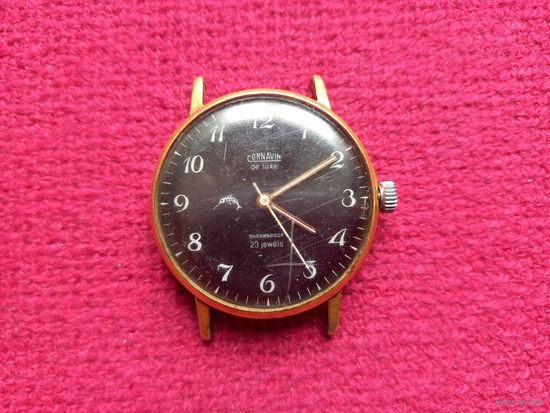 Часы cornavin de luxe. Корнавин де люкс. Тонкие. Au 10. На ходу