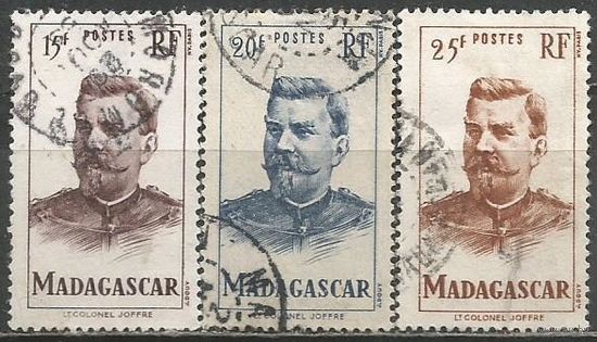 Французский Мадагаскар. Лейтенант Жоффре. 1946г. Mi#403-405.