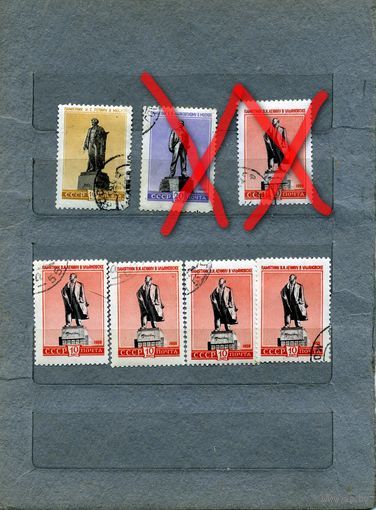 СССР, 1959, ПАМЯТНИКИ  ,  СБОРКА  7м, гашен по 15 коп шт