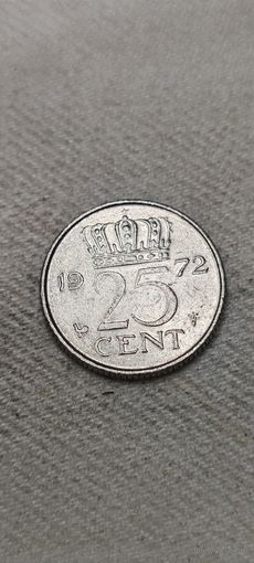 Нидерланды 25 цент 1972