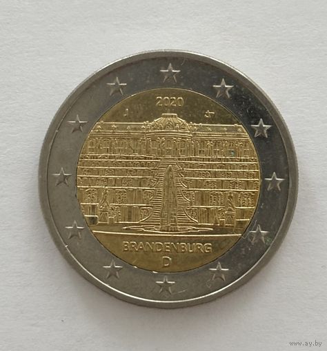 2 евро Германия 2020 Брандербург J