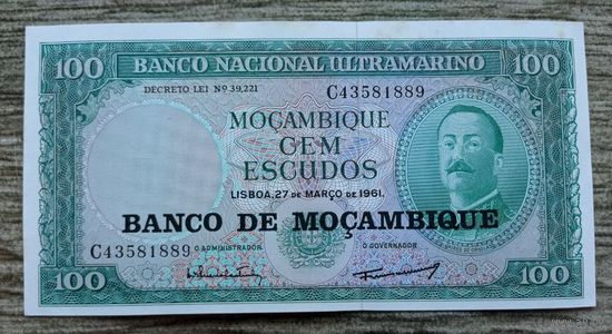Werty71 Мозамбик 100 эскудо 1976 колония Португалии 1961 UNC банкнота большой формат