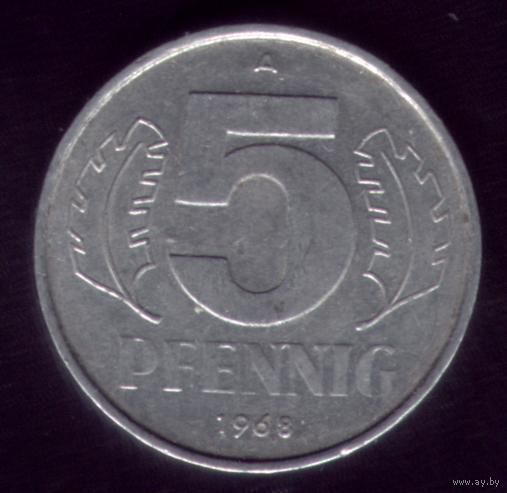5 пфеннигов 1968 год ГДР 20