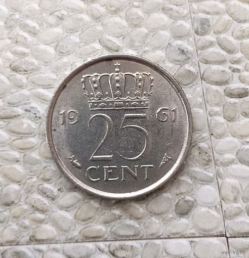 25 центов 1960 года Нидерланды. Королева Юлиана.