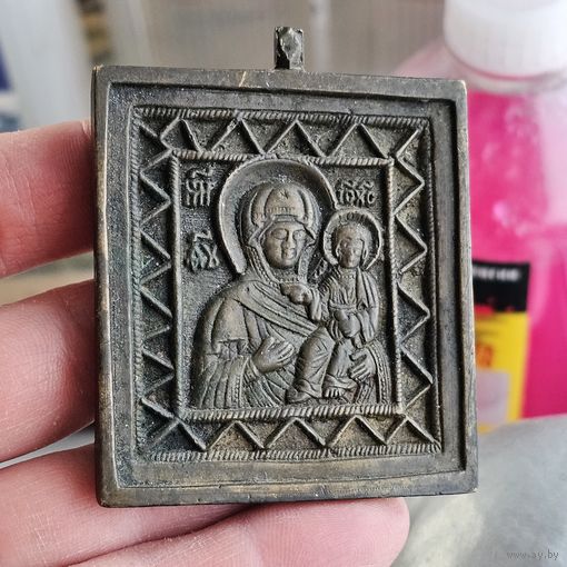 Старт с 1 Рубля !!! Икона литье плашка Пластика плакетка Дева Мария Божья Матерь Оригинал!!!