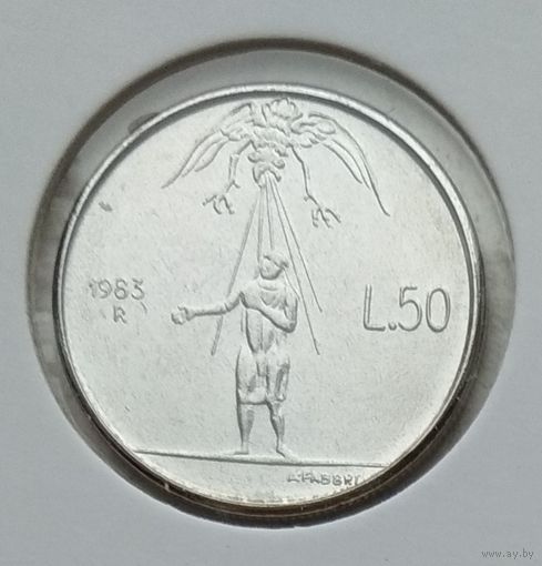 Сан-Марино 50 лир 1983 г. Ядерная угроза. В холдере