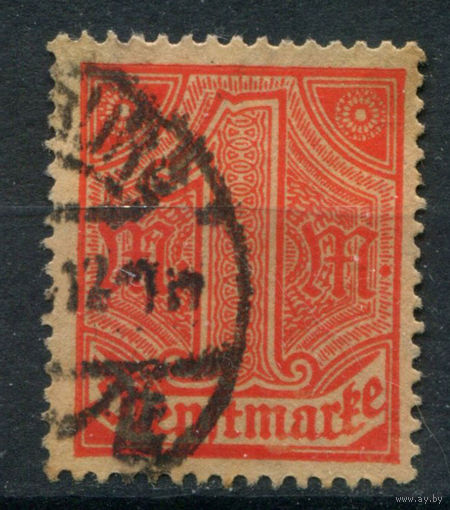 Веймарская Республика - 1920г. - dienstmarken, 1 M - 1 марка - гашёная. Без МЦ!