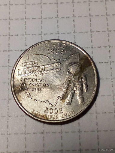 25 центов  США 2002 год огайо