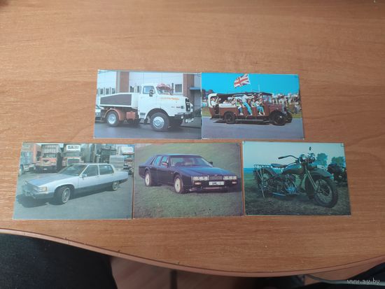 Набор карманных календарей с автомобилями, 1991 г. (5 штук).