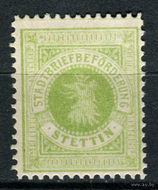 Германия - Штеттин - Местные марки - 1887 - Герб - [Mi.III] - 1 марка. MNH, MLH.  (Лот 141AM)