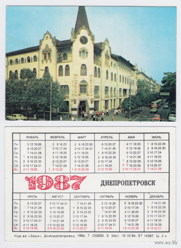Календарь Днепропетровск 1987