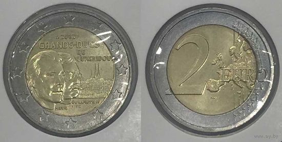 2 евро 2012 Люксембург "100 лет со смерти Великого герцога Люксембургского Вильгельма IV" UNC