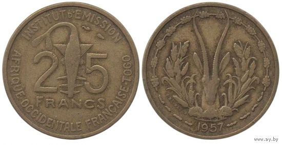 25 франков 1957 Того