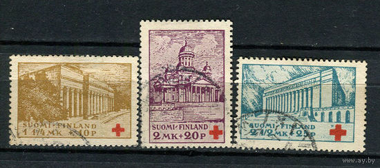 Финляндия - 1932 - Красный крест. Архитектура - [Mi. 173-175] - полная серия - 3 марки. Гашеные.  (Лот 196AJ)