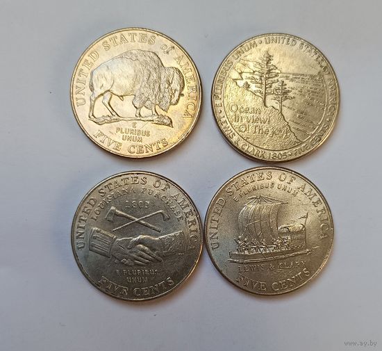 5 центов памятные монеты США 4 шт.