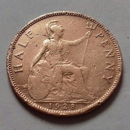 1/2 пенни, Великобритания 1928 г., Георг V