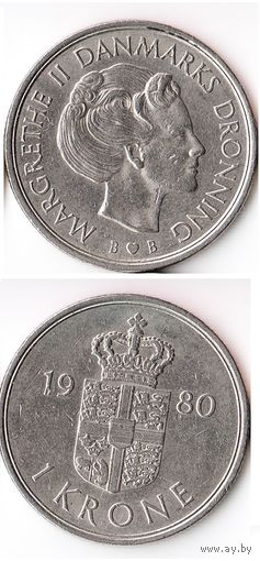 1 крона Дания 1980 года