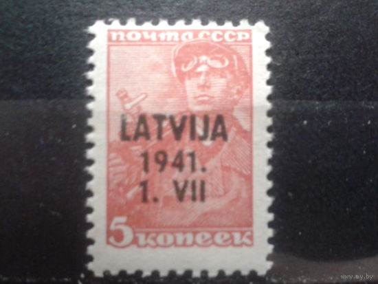 Латвия 1941 Немецкая оккупация Надпечатка**