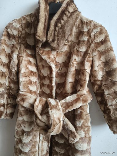 Шуба норковая 44, 46, полупальто норковое, 3/4 рукав, воротник стойка, норка - черепаховый узор, лобики