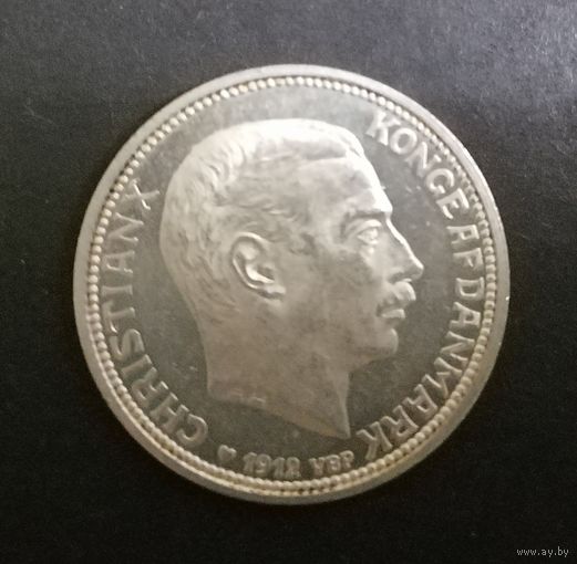 2 кроны 1912 г. Смена монарха полировальный штемпель из первых партий