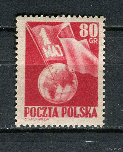 Польша - 1953 - День труда 80Gr - (есть помятость) - [Mi.798] - 1 марка. MNH.  (Лот 44HR)-TG3P4
