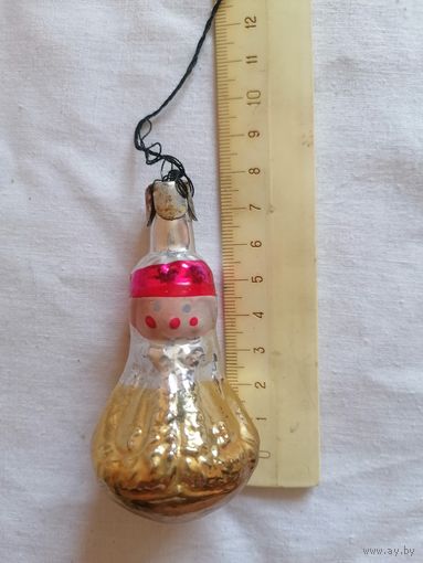 Ёлочная игрушка ДЕВОЧКА В ШУБКЕ СССР 0072